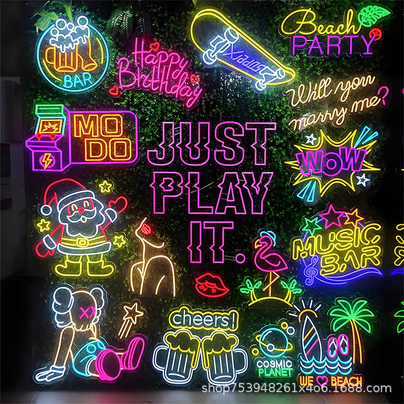 Neon Source Factory Customized Bar Barbecue Led Outdoor Acrylic Decorative Luminous Character Sign Billboard