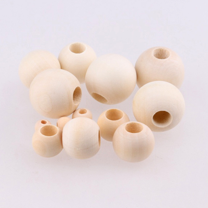 Factory Price Direct Sales diy Jewelry Accessories 6-50MM Large Hole Small Hole Lotus Wood Raw Wood Round Beads Wooden Beads Loose Beads