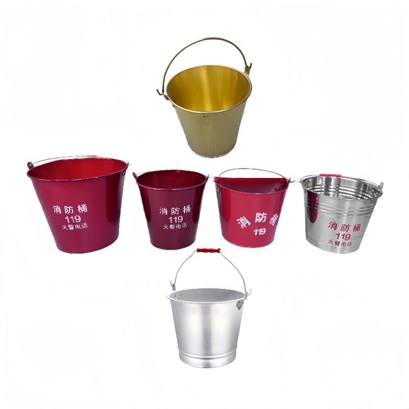 Fire Bucket Spot Wholesale Dropshipping 12L Round Barrel Fire Rescue Yellow Sand Barrel Fire Equipment Thickeneded Iron Red Barrel