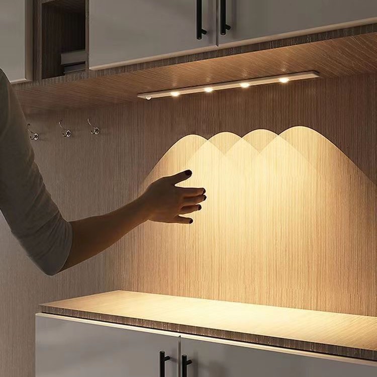 Human Body Sensor Cat's Eye Hill-Shaped Living Room Ambient Light, Wine Cabinet, Display Cabinet, Three-Color Night Light, Smart Dimmable