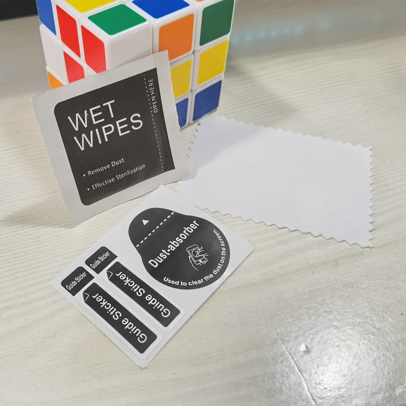 Spot mobile phone tempered film auxiliary film 1+2 tool kit alcohol bag screen cleaning set film three-piece set