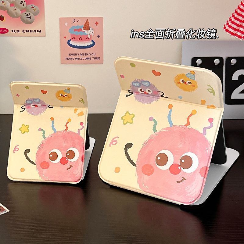 Складное зеркало для студентов, настольное зеркало, маленькое портативное офисное зеркало, большое зеркало для макияжа