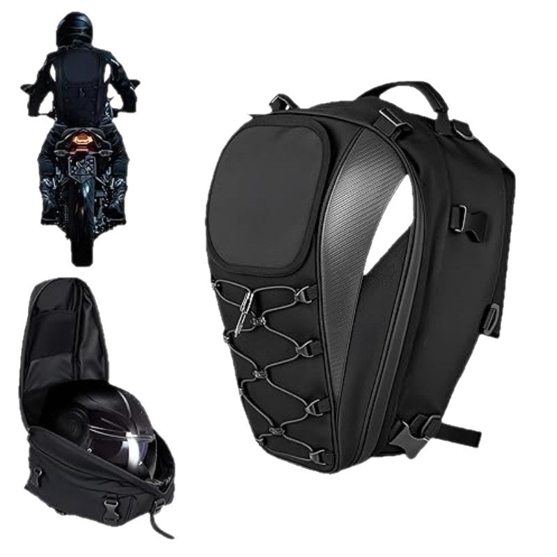 Motorcycle Rear Seat Helmet Bag Large Capacity Cycling Bag Travel Backpack Waterproof Rear Tail Bag Rider Equipment Bag