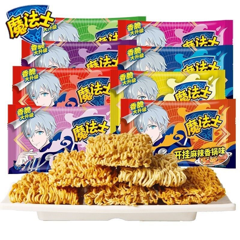 Волшебник Жареная Хрустящая лапша (Случайный вкус) 20Г/Пакет Хрустящая Многовкусная Быстрая закуска Острый вкус