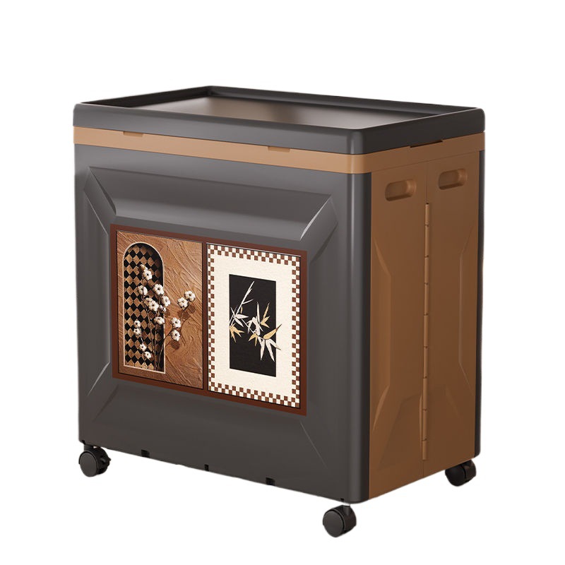 Clothes Storage Cabinet Flip-Top Storage Box Large Capacity Extra Large Storage Box with Pulleys Clothing Quilt Storage Cabinet