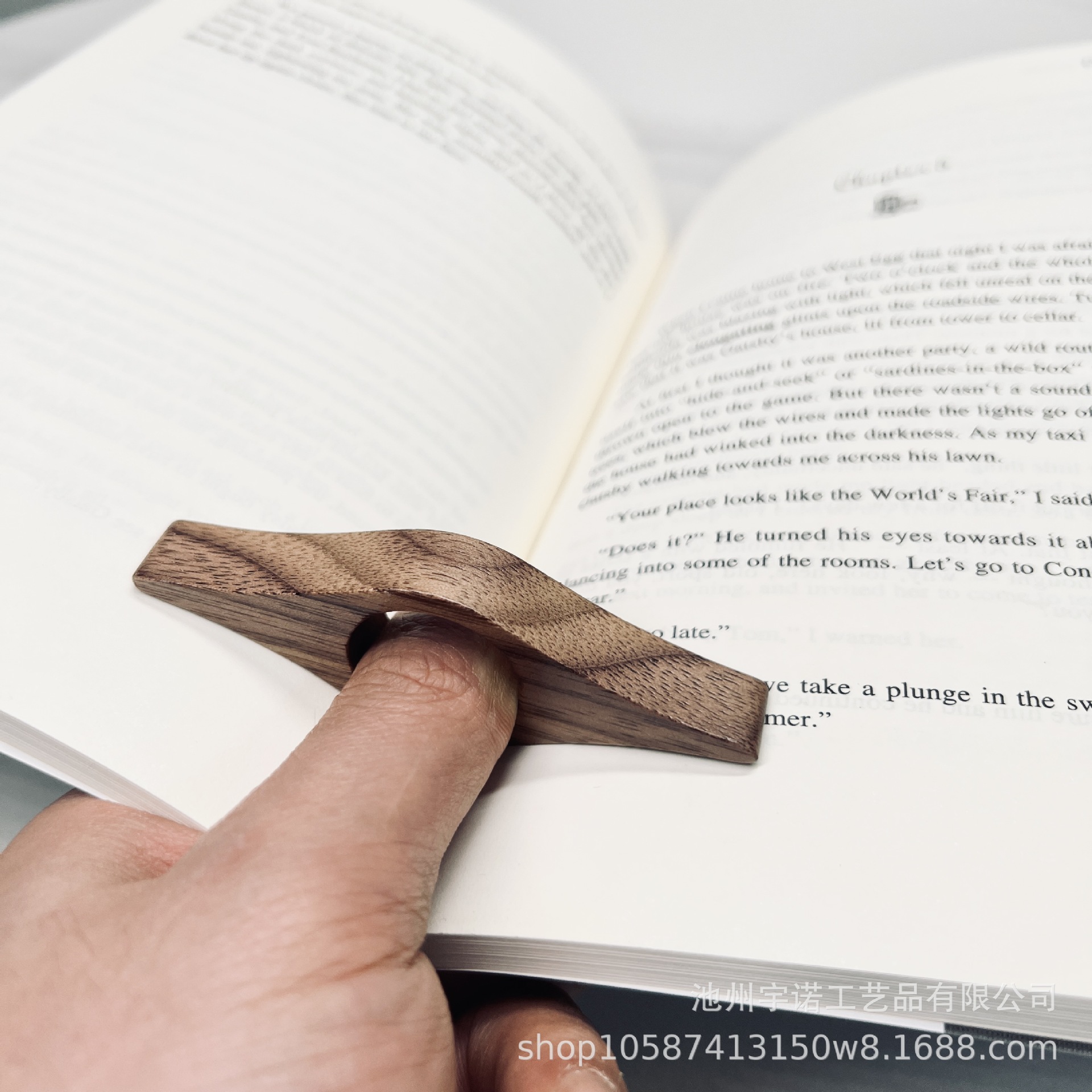 Cross-border Book Page Holder Solid Wood Thumb Book Support One-handed Reading Finger Ring Book Page Clamp Press