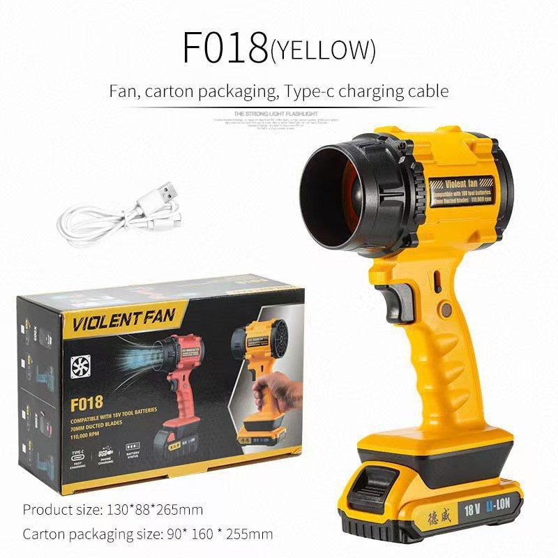 Cross-Border New Car-Mounted Turbo Fan Outdoor Handheld Fan Camping USB Brushless Motor Mini Violent Fan