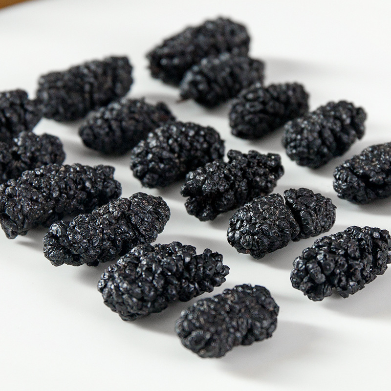 Canned Dried Mulberries, Black Mulberries, No-Wash Black Mulberries, Clean and Sand-Free Dried Mulberries, Ready-To-Eat Dried Mulberries for Tea, Large Dried Mulberries