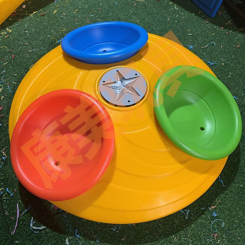 Park Outdoor Playground 3-Person 5-Person Flying Saucer Spinning Chair Unpowered Spinning Cup Community Turntable Plastic Toy