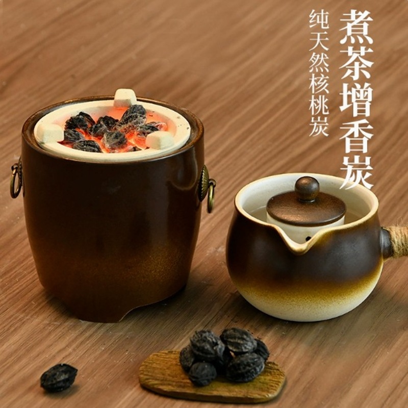 Wholesale 2.5kg Packs of Fruitwood Charcoal for Tea Brewing, Barbecue, Home Use, Soup Cooking, and Dragon Eye, Olive, and Walnut Charcoal