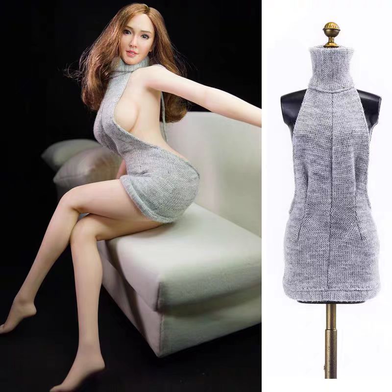 Shenzhen Factory 1:6 Soldier Doll Model Clothing Sexy Positive and Reverse Wear Large Backless Sweater Suitable for Glue-coated Body
