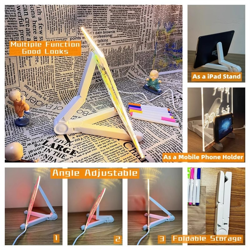 Luminous Erasable Acrylic Transparent Message Writing Board Billboard for Stall Use Luminous Billboard Fluorescent Drawing Board