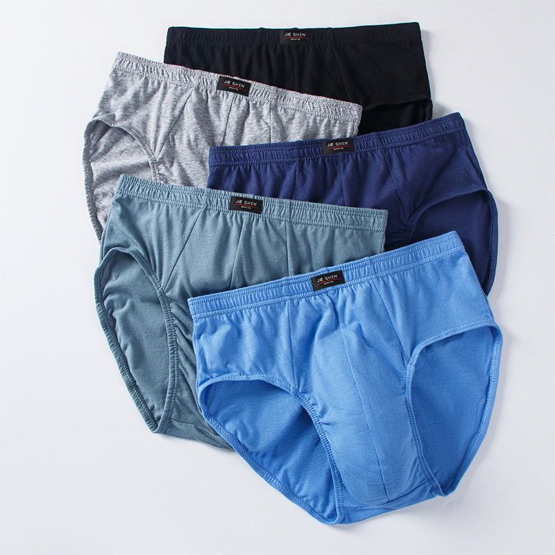 Cotton men's high waist briefs large size cotton underwear cotton fat guy middle-aged fat man shorts pants wholesale