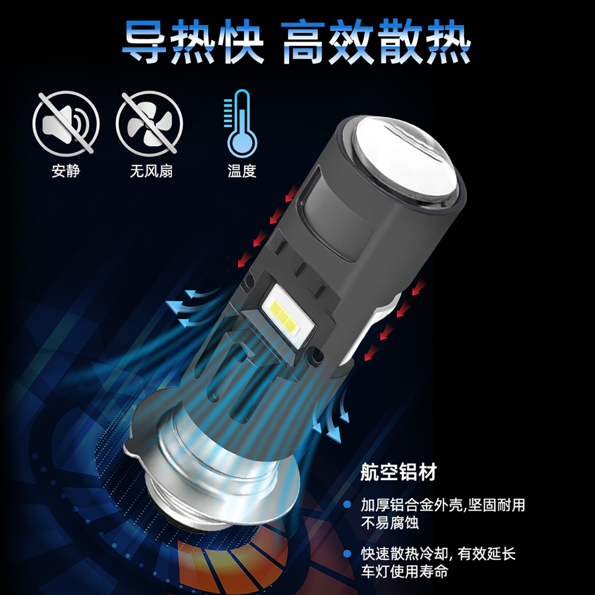 New T19 Motorcycle Led Spotlight P15D H4 Single Claw Three Claw Motorcycle Headlight Headlight Lens Spotlight