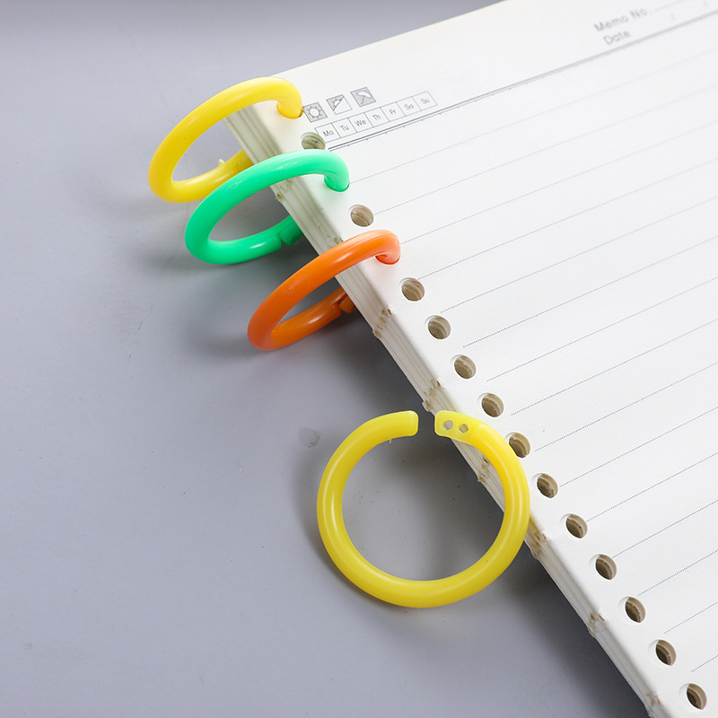 Color plastic removable cover loose-leaf paper fixed buckle loose-leaf ring binding ring binder ring coil ring binding