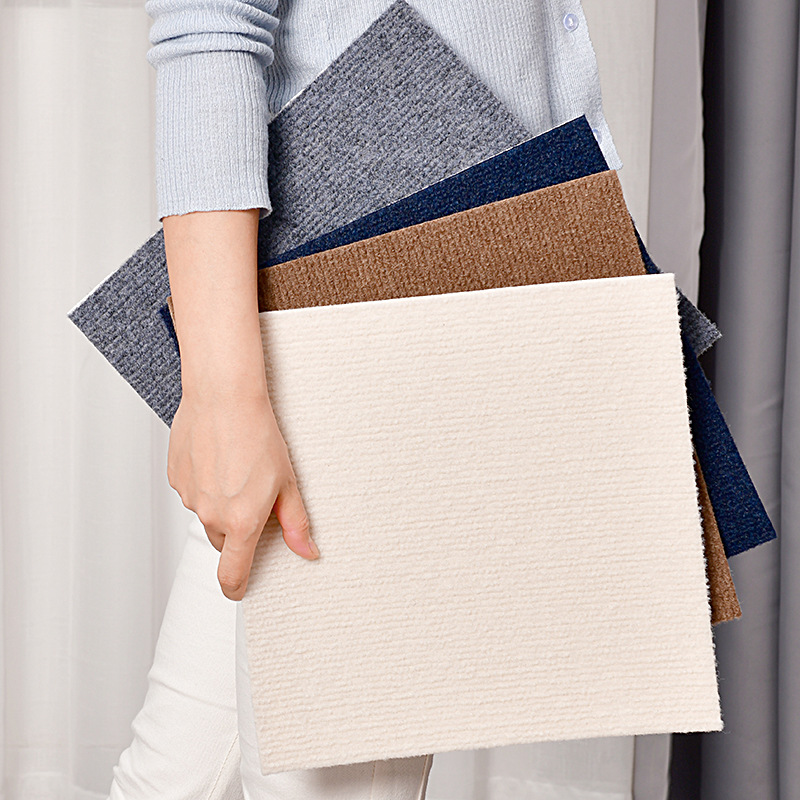 Sxp Self-Adhesive Carpet Splicing Square Bedroom Cross-Border Gray Block Carpet Floor Mat Commercial Workwear Floor Office