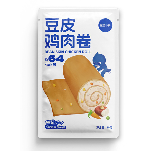 Shark Fit Wholesale Light Meal Replacement Instant Breakfast Food Open Bag Ready-To-Eat Chicken Snacks 50g Tofu Skin Chicken Rolls