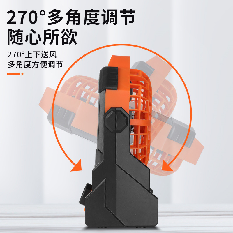 cross-border new outdoor fan camping tent usb fan portable big wind charging camping fan lighting