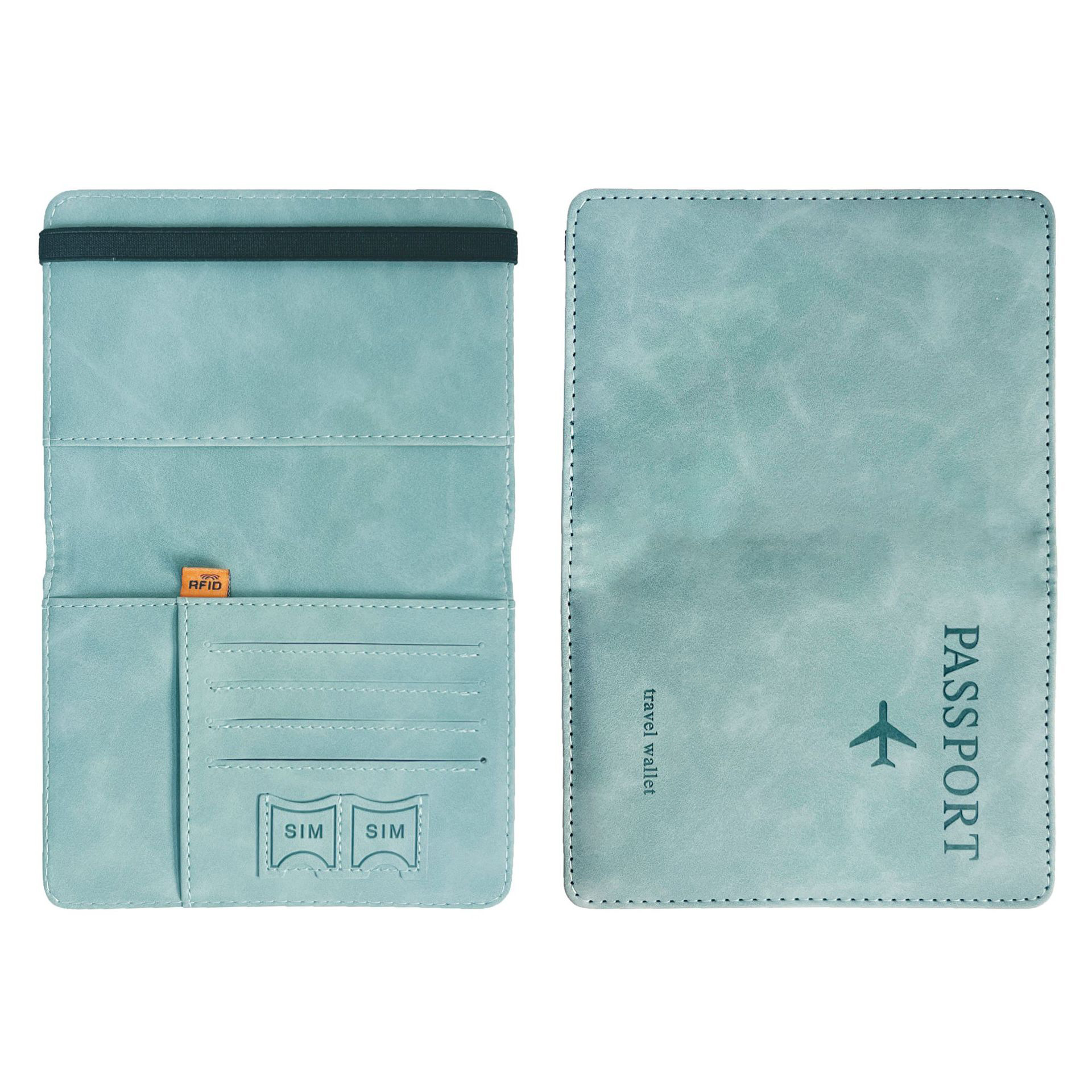 Pu Leather Strap Passport Bag Passport Holder Protective Cover Overseas Travel Wallet Card Holder Ticket Holder Can Print Logo