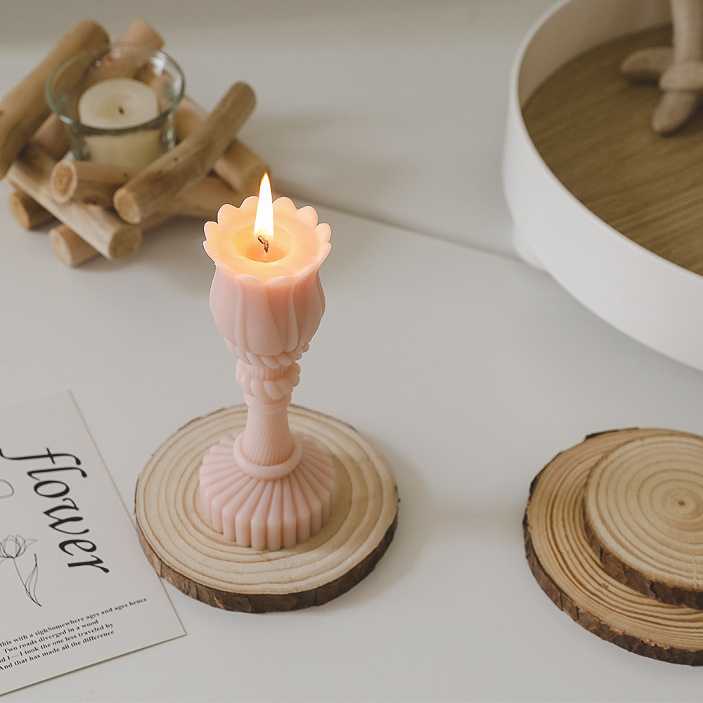 Aromatherapy Candle Tray Pine Round Wood Mat Large Simple Ins Style Decorative Ornaments Round Candle Base Candle Holder