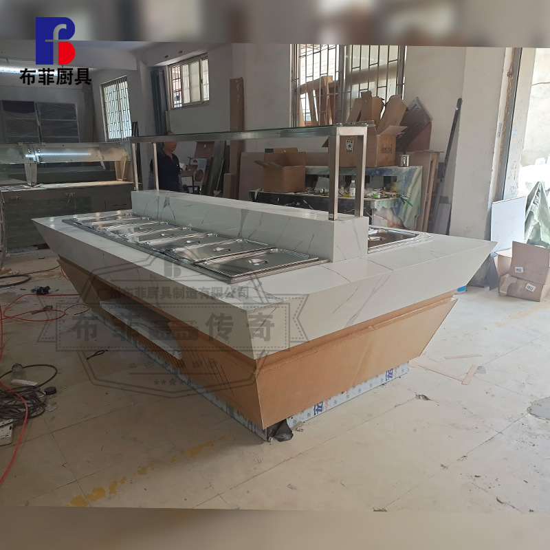 Manufacturer Designs and Customizes Hotel Catering Export Cloth Special-Shaped Philippine Table Luminous Water Heat Insulation Refrigeration Dishware Warehouse Dining Table