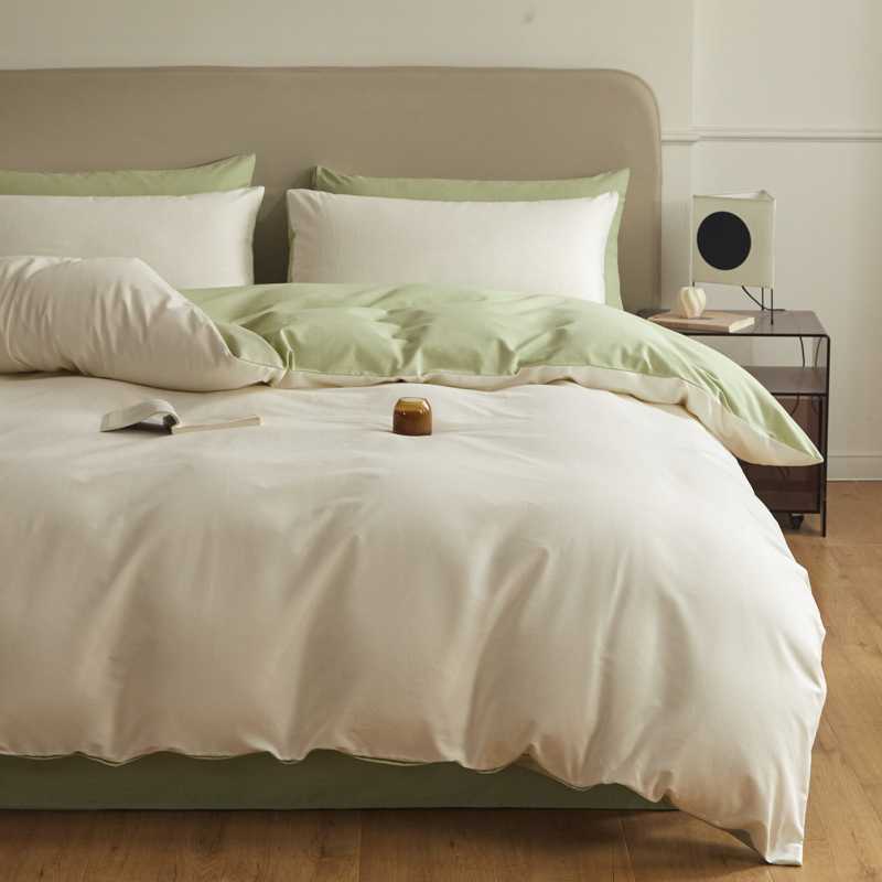 Nantong Home Textile Bedding 2025 New Model Class a Full Cotton Brushed Thickened Solid Color Four-Piece Set Group Purchase Wholesale