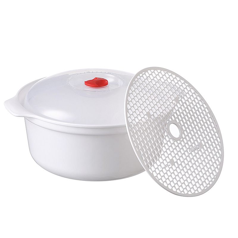 Thickened Microwave Soup Pot Microwave Heating Transparent Lid Plastic Bowl Double-Eared Anti-Scalding Bowl Large, Medium and Small Instant Noodle Bowl