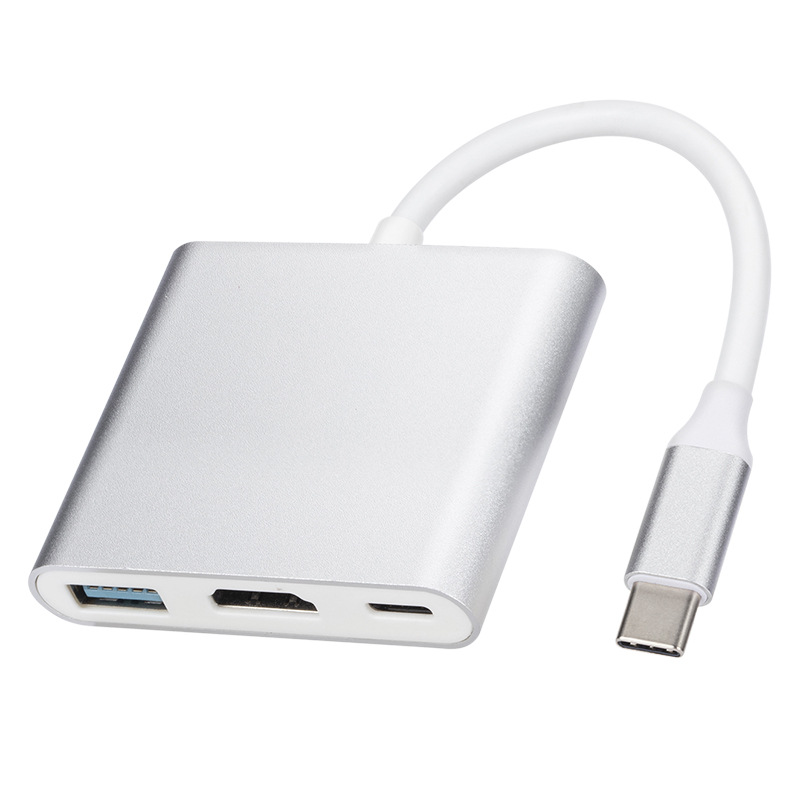 Type-C до HDMI три-в-одном док-станция 4K для проекции экрана ноутбука и мобильного телефона