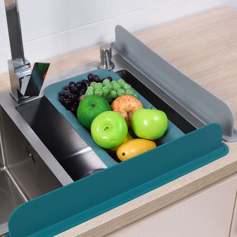 Cross-border Amazon food grade silicone sink water baffle creative kitchen sink splash-proof water baffle fence