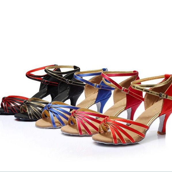 Latin dance shoes adult women's soft bottom high heel dancing shoes adult mid heel Latin dance shoes social dance shoes