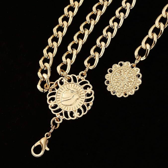 European and American Cross-Border Jewelry Retro Multi-Layer Metal Waist Chain Women's Decorative Punk Chain Versatile Trouser Chain Accessories Wholesale