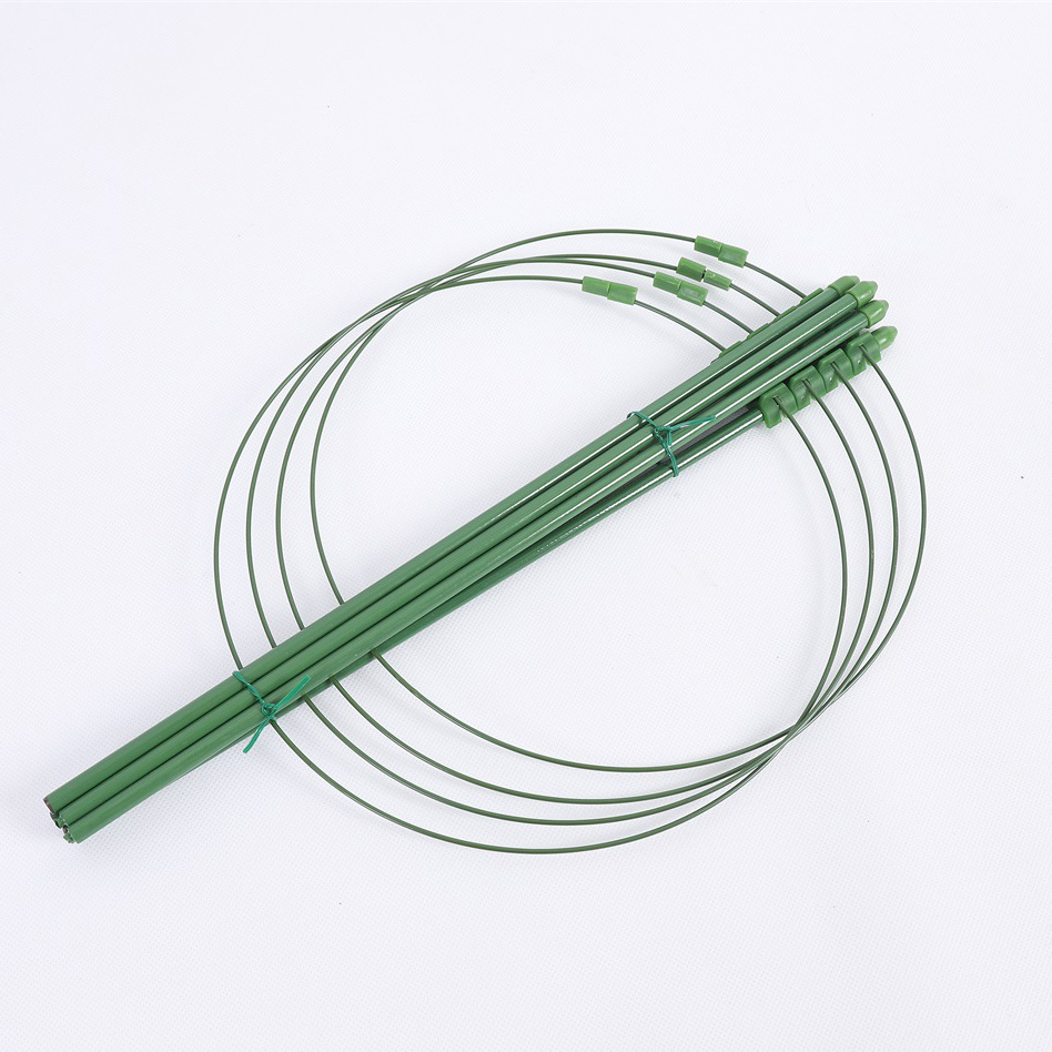 Wrought Iron Climbing Frame Iron Ring Flower Bracket Clematis Rose Climbing Plant Flower Bracket Plastic-covered Insert Rod Bracket