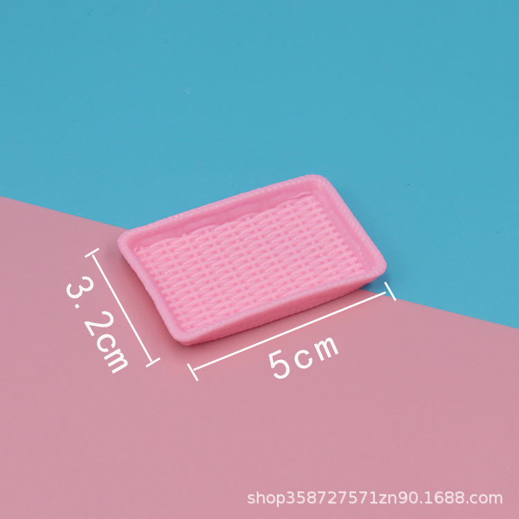 Doll House simulation mini rattan plate pastry plate dessert plate accessories mini food and play tableware play house small toys