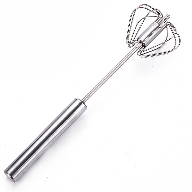 Household Stainless Steel Semi-Automatic Rotating Egg Beater Kitchen Baking Tools Stainless Steel Manual Push-Type Egg Beater