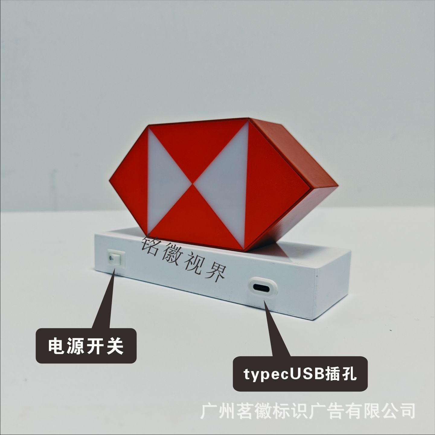 Customized Desktop Mini Light Box Company Logo Custom Double-Sided Acrylic Light Box Rechargeable and Long-Lasting Light Output