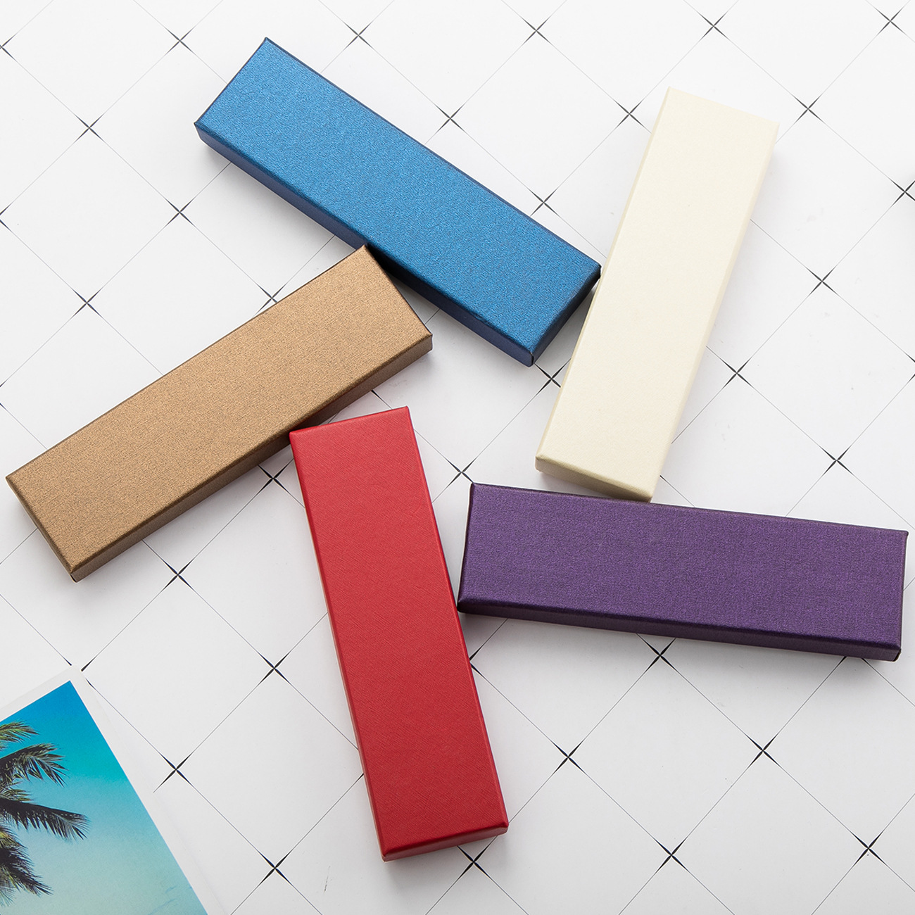 Spot Pencil Box Paper Packaging Box Pen Box Gift Pen Box Heaven and Earth Cover Gift Box Printable logo