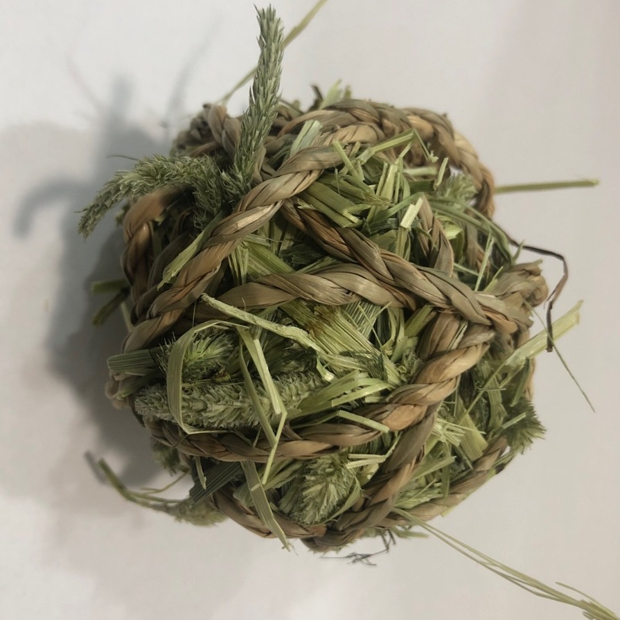 Мяч из соломы Тимофеевки, жевательная игрушка для кроликов и морских свинок