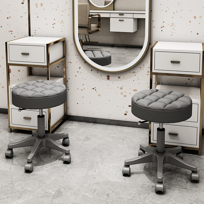 Large Work Chair with Wheels, Makeup Vanity Stool, Hairdressing and Manicure Barber Chair, Bar Stool, Beauty Salon Stool, Swivel Lift Round Stool
