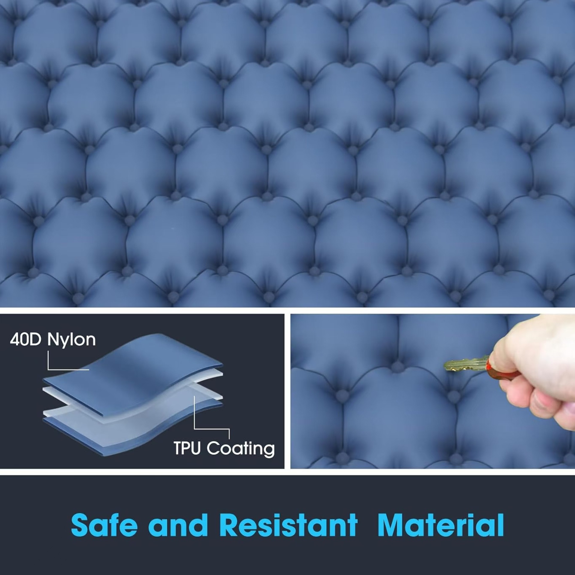 Outdoor inflatable cushion lightweight portable outdoor camping foot step moisture-proof double sleeping mat lunch break car inflatable mattress