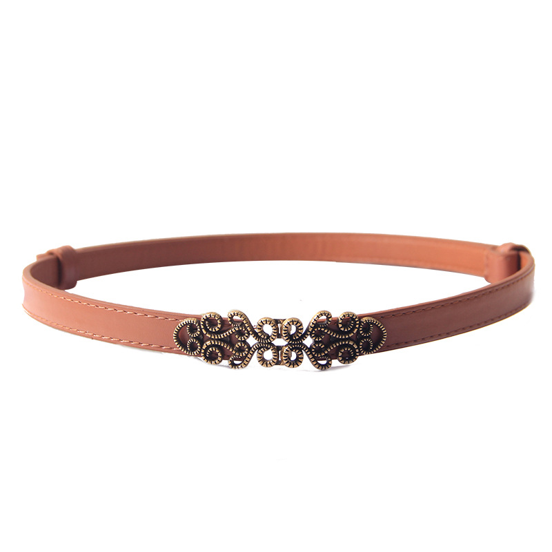 Cross-border Supply Amazon Vintage Thin Belt Women's Decorative Buckle Thin Belt Joker Adjustable Dress