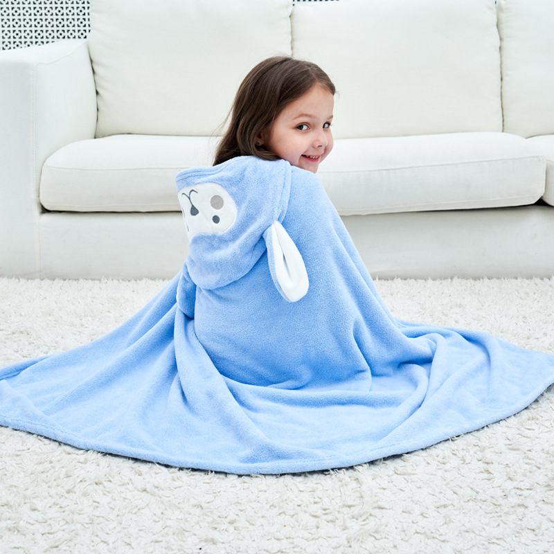 Children's bath towel class a baby hooded bathrobe coral fleece cartoon baby swimming bath cloak wholesale