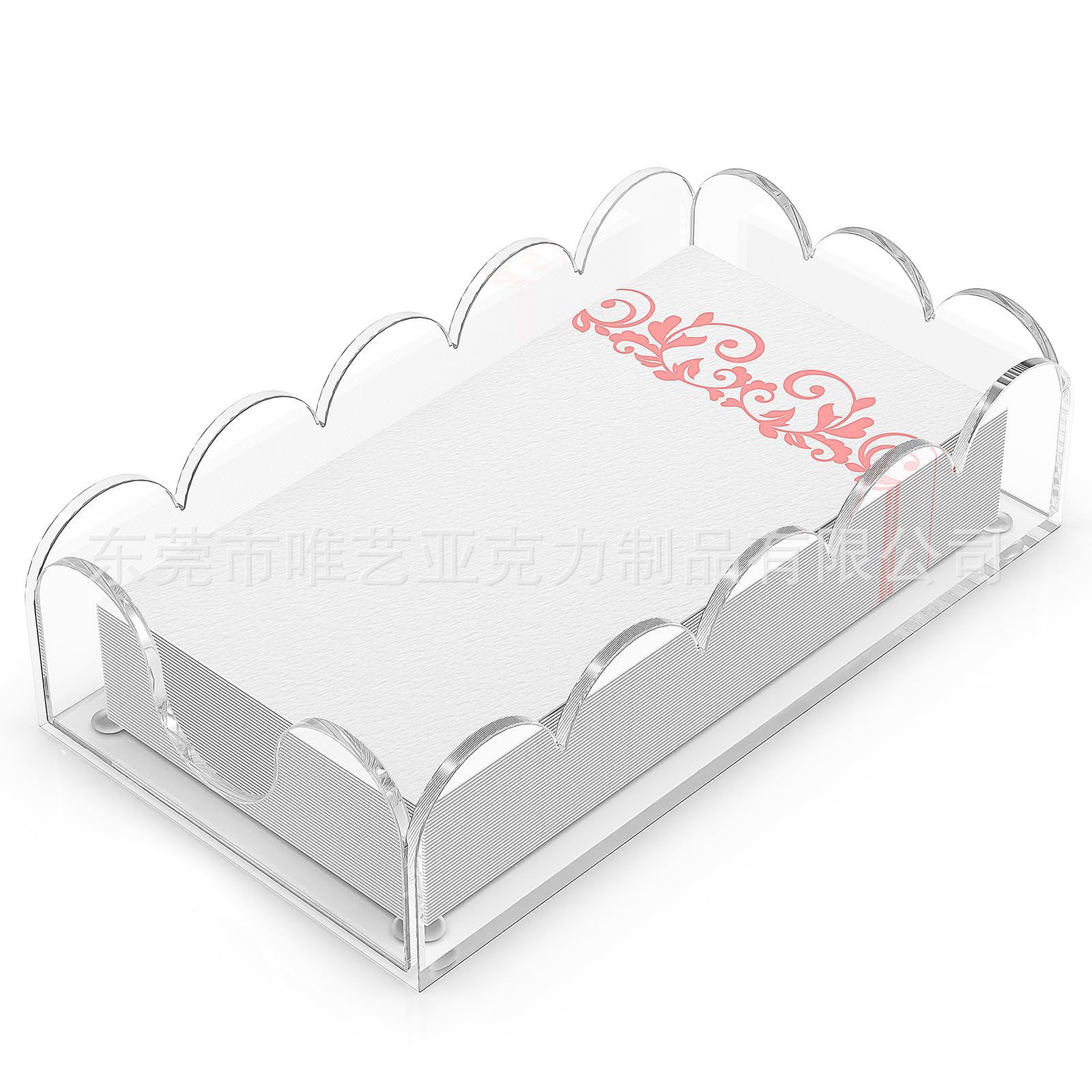 Acrylic Wave Design Tray Storage Rack Rectangular Creative Niche High-Definition High-Transparency Home Kitchen Tissue Box