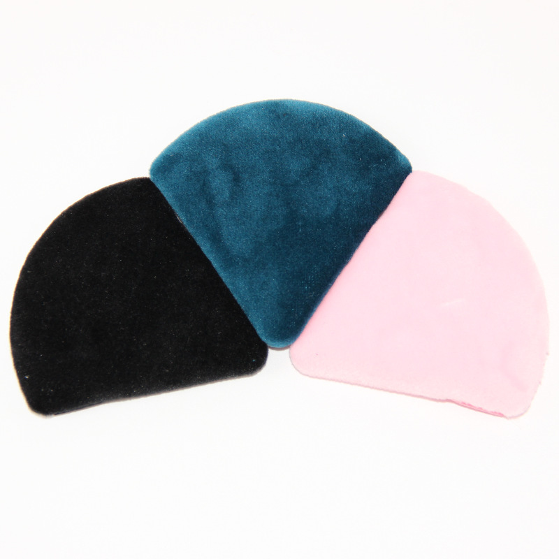 Spot Triangular Short Velvet Dry Powder Puff Crystal Velvet Super Soft Loose Powder Honey Powder Makeup Setting Makeup Beauty Tool Fan-shaped Powder Puff
