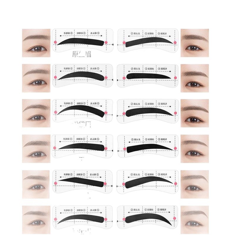 192 Lazy Eyebrow Stickers for Beginners, Complete Set of Auxiliary Integrated Eyebrow Cards