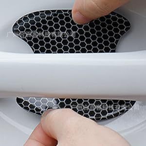Cross-Border Hot-Selling Car Handle Door Bowl New Honeycomb Texture Door Bowl Handle Protective Sticker Anti-Slip Sticker 8-Piece Set