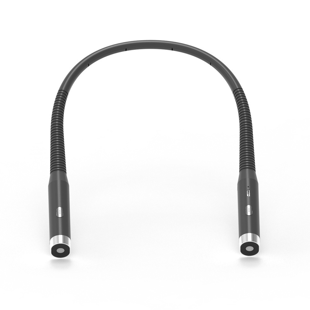 Cross-Border Neck-Hanging Reading Light, Three-Color Led Lighting Book Light, Double-Headed Foldable Desk Lamp, Flashlight, Bedroom Rechargeable Night Light