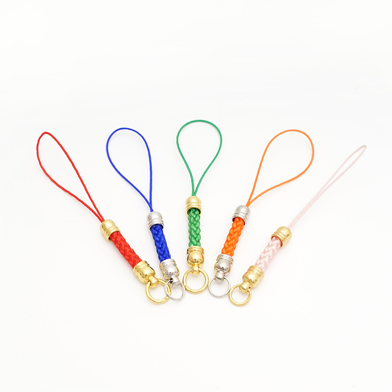 Crown Corn Rope Mobile Phone Lanyard Adjustable Neck Anti-lost Wrist Rope Keychain Hand-woven Rope