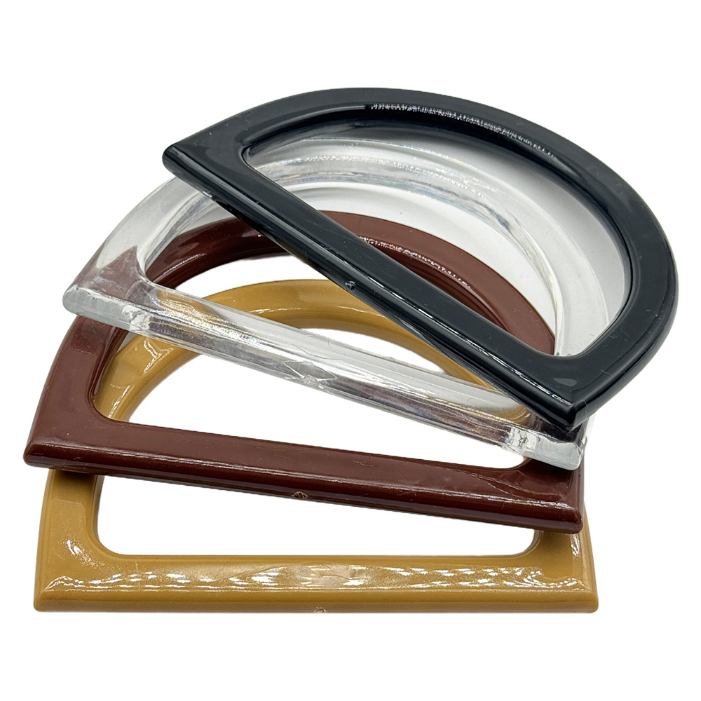 New Spring High-End D-Shaped Hand-Held Fashion Semi-Circular Bag Hand-Held Gift Box Carrying Ring DIY Resin Handle Wholesale