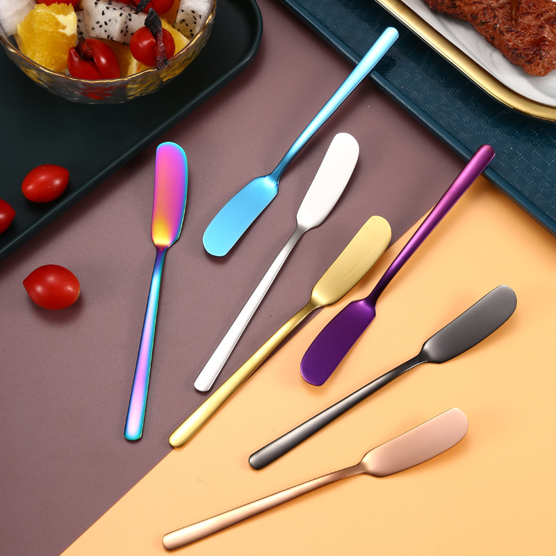 304 stainless steel butter knife factory western tableware jam cheese knife long handle butter knife decorating knife cream scraper