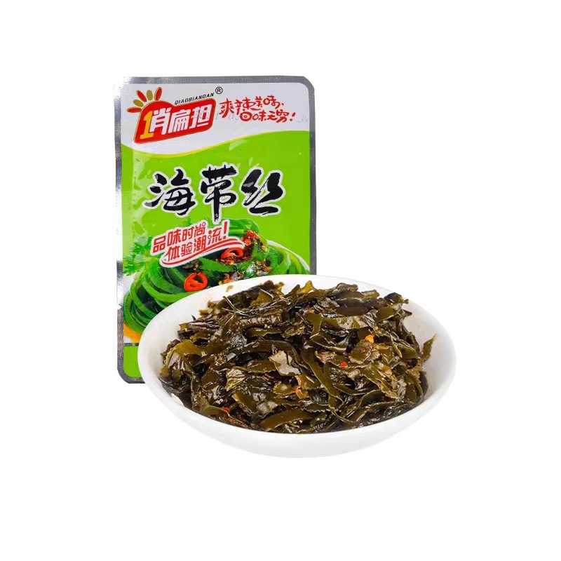 Qiao flat pole shredded seaweed 8090 s childhood nostalgic snacks ready-to-eat spicy snacks spicy food pickles